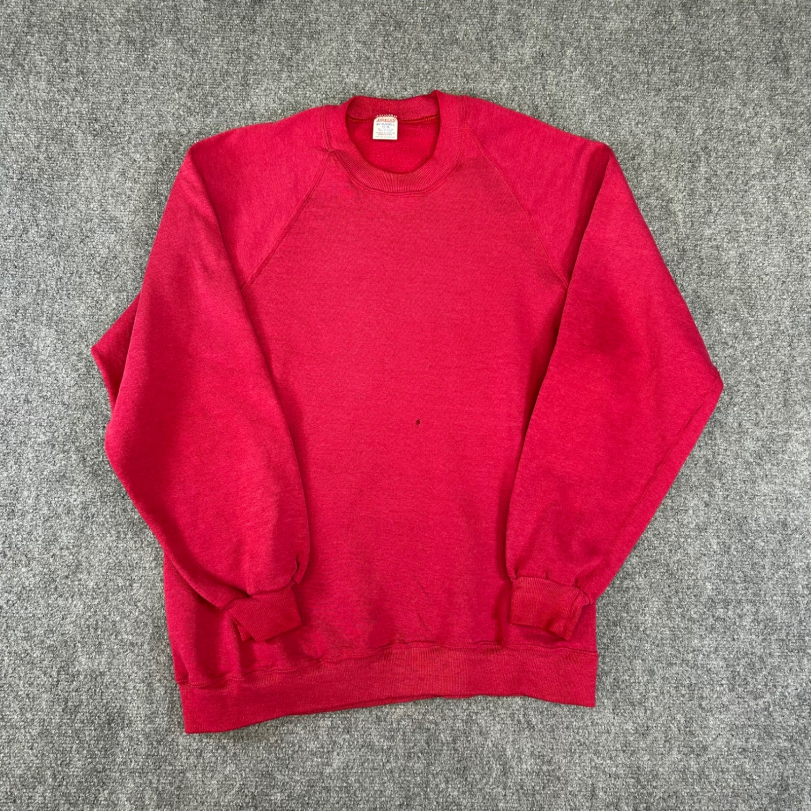 Vintage Jerzees By Russell Red Raglan Sweatshirt Made In Usa Mens Xl 46